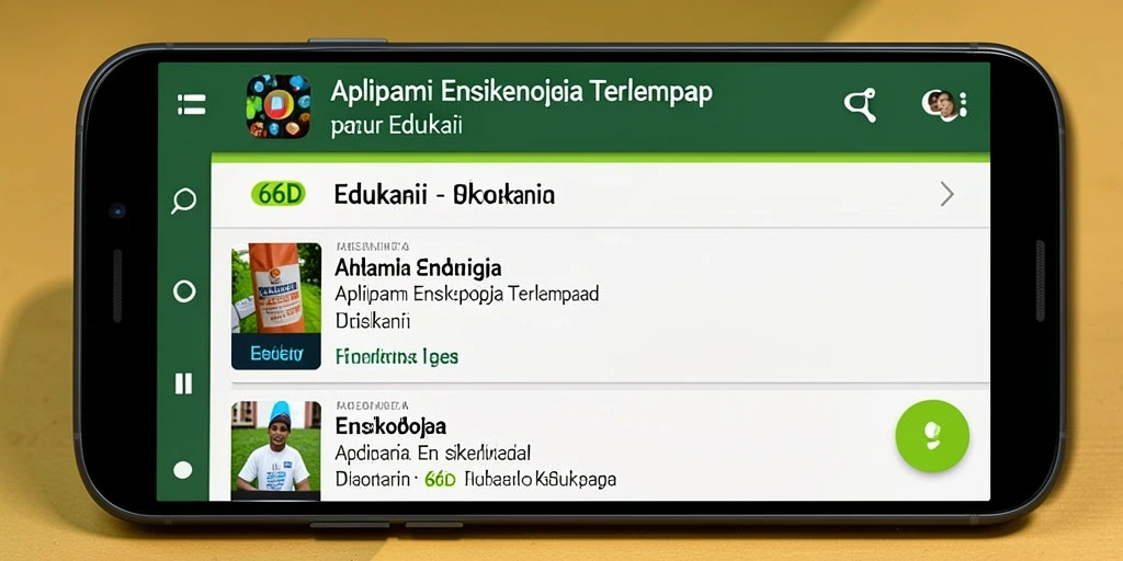 Antarmuka aplikasi Ensiklopedia 66D yang user-friendly.