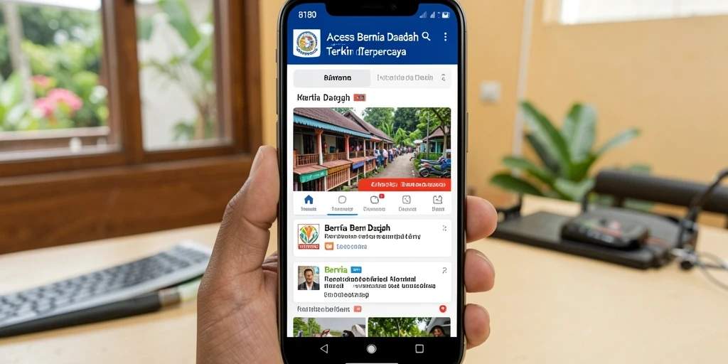 Tampilan antarmuka aplikasi Berita Daerah yang informatif.
