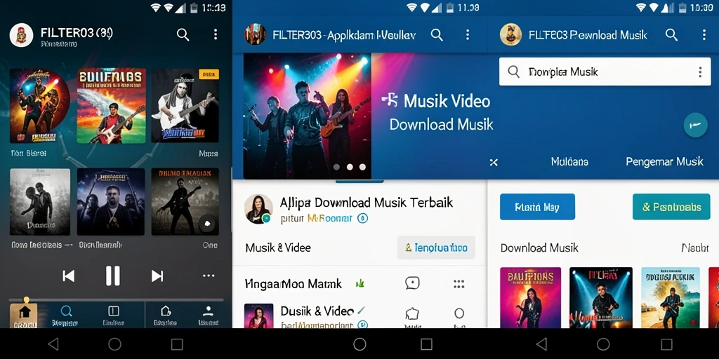 Antarmuka pengguna FILTER303 yang ramah dan intuitif untuk Download Musik.