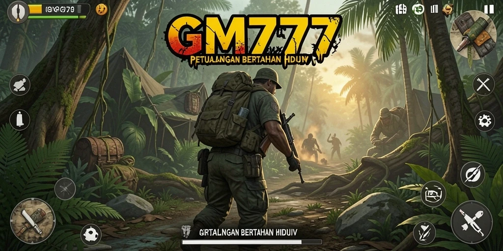 Tampilan screenshot GM777 menunjukkan gameplay bertahan hidup yang intens.