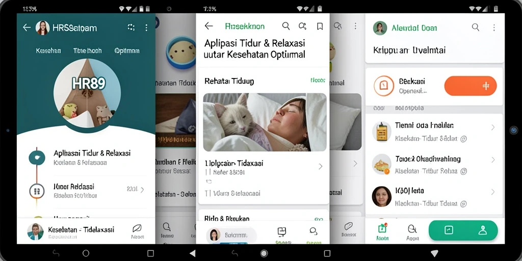 Antarmuka pengguna aplikasi HR89 yang tenang dan intuitif.
