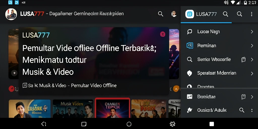 Tampilan antarmuka pengguna LUSA777 yang sederhana dan fungsional.